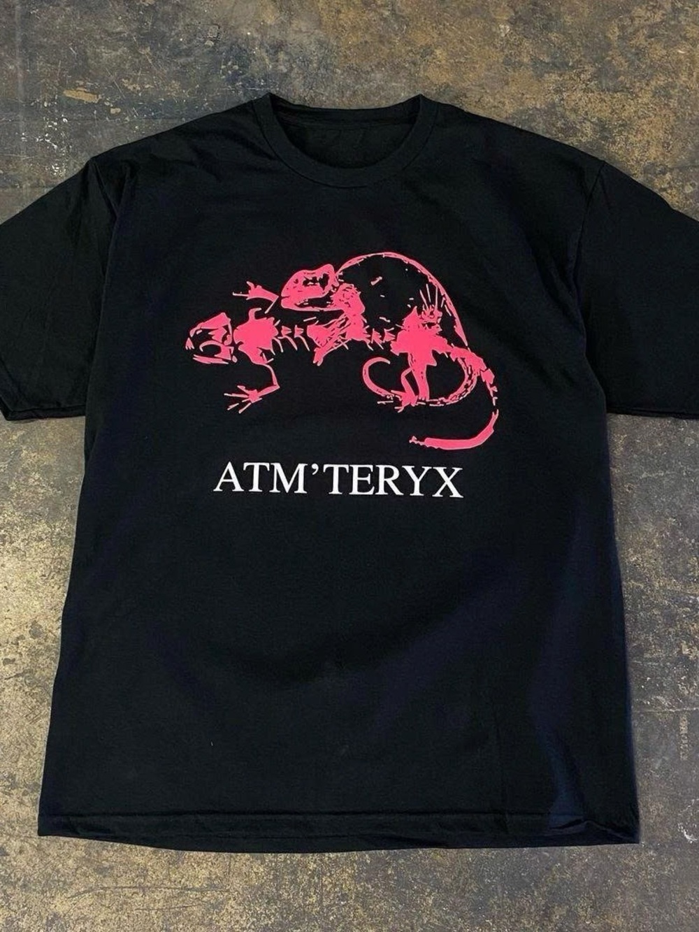 Gildan Black Short Sleeve Tee with Pink Reptile Graphic
